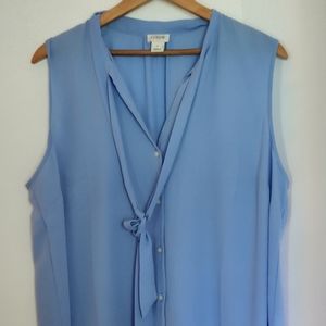 J CREW Tie Front Blouse Size XL